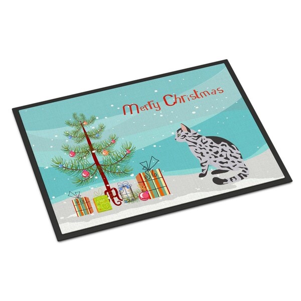 Carolines Treasures 18 x 27 in. Serengeti Cat Merry Christmas Indoor or Outdoor Mat CK4791MAT - main